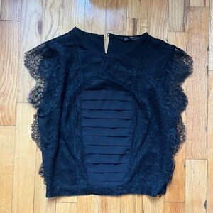 Black lace Zara top xs